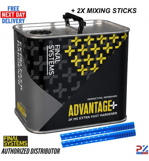 Final Systems Advantage+ Extra Fast 2K MS Hardener Rapid Dry + Mixing Sticks